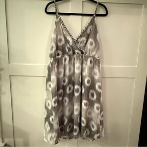 Lane Bryant Braided V-Neck Sundress - Gray & White - 18